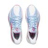 Li Ning Cushioning Slip Resistant Abrasion Resistant Breathable Rebound Grip Low top Basketball Shoes Men's White Blue ABAW007-1