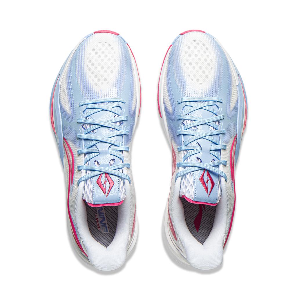 Li Ning Cushioning Slip Resistant Abrasion Resistant Breathable Rebound Grip Low top Basketball Shoes Men's White Blue ABAW007-1