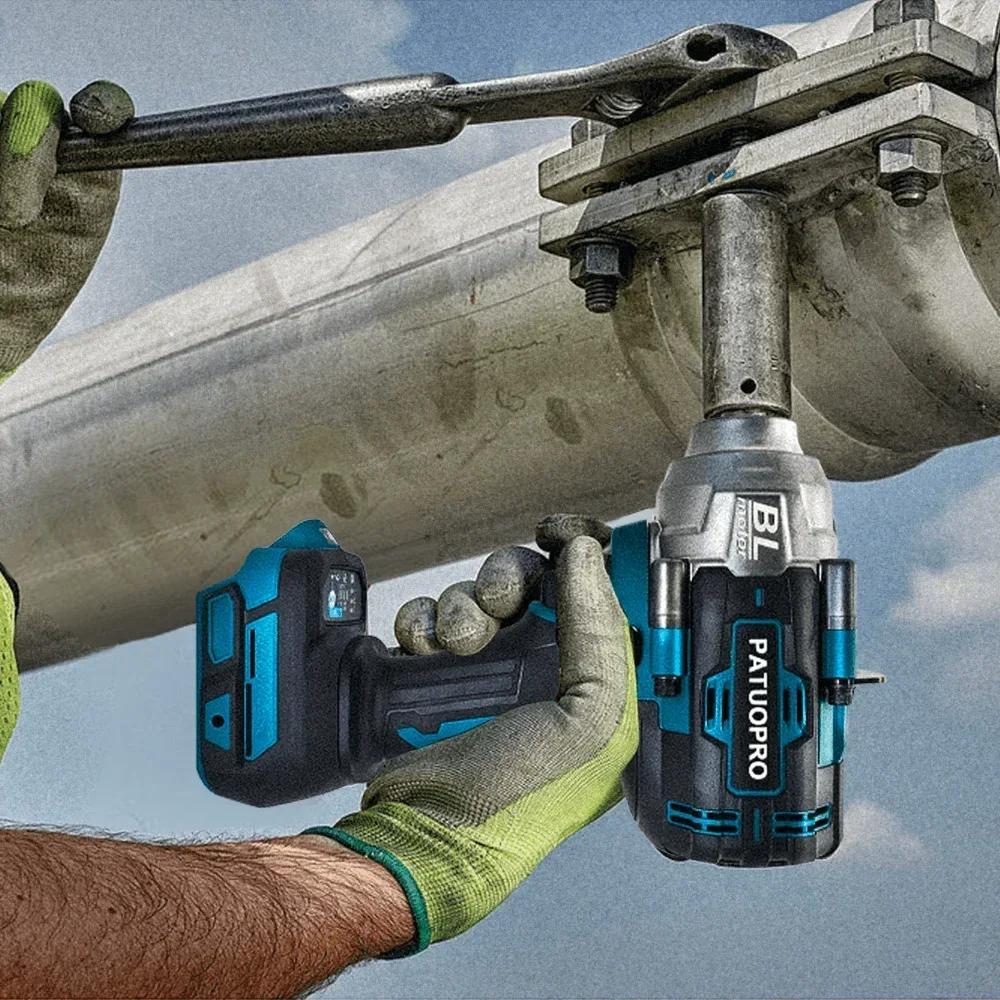 Max 2000N.m Torque Brushless Electric Impact Wrench Rechargable 1/2 Inch Cordless Wrench Power Tools For Makita 18v Battery