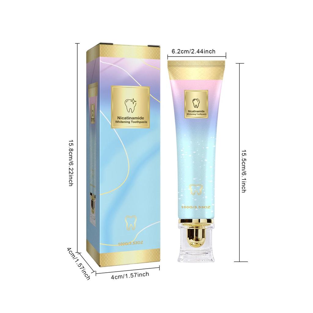 Bright White Toothpaste: Gentle Cleaning, Tooth Color Enhancement, Gum Care, Fresh Breath, Whitening, and Brightening.