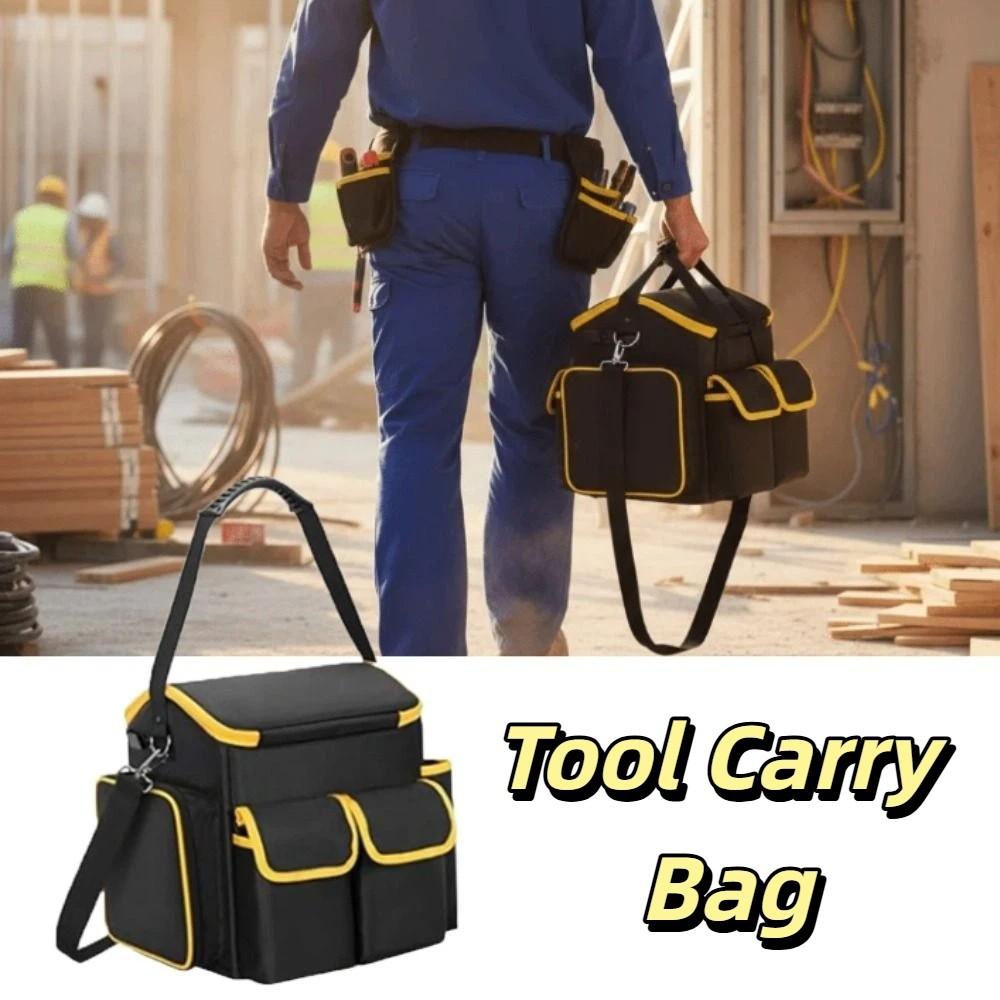 Wear-resistant Tool Kit Portable Tool Tote Bag Black Color Tool Bag  Electrician Use