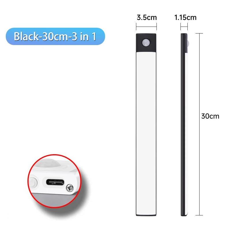10-60cm Led Night Light Motion Sensor Under Cabinet Lights Thin Rechargeable Wireless Lamp for Kitchen Cabinet Bedroom Lighting