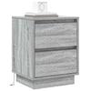 Nightstand with Drawers Gray 39 x 34.5 x 50 cm Engineered Wood
