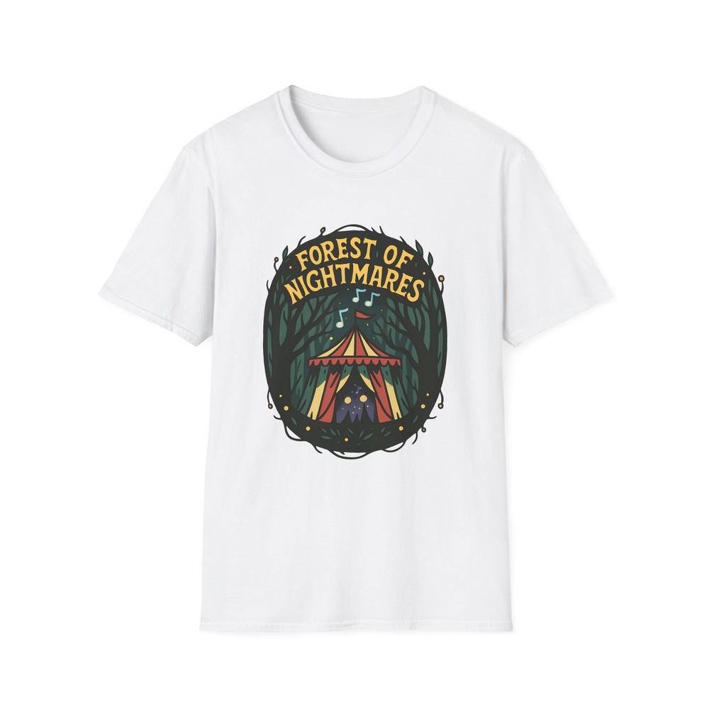 

Unisex Softstyle T-Shirt surreal forest carnival tent eerie music notes L