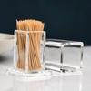 Convenient Dust-proof Toothpick Bottle Thickened Acrylic Cotton Swab Holder Transparent Drop-resistant Toothpick Holder Home
