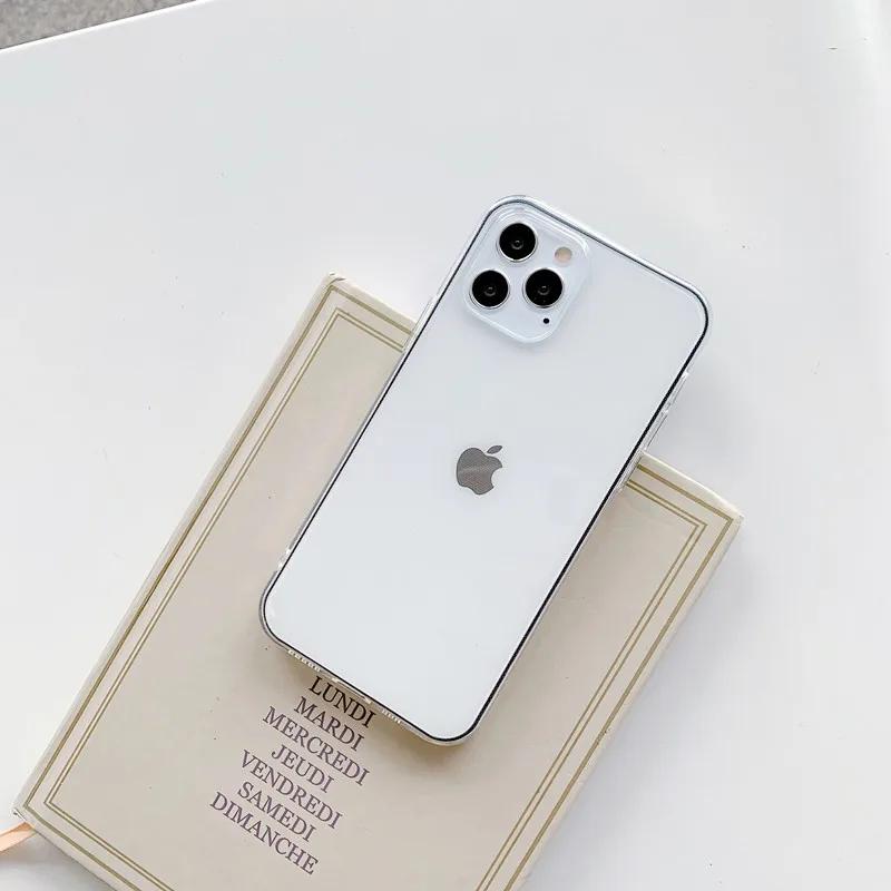 Ultra Thin Black Clear Case for iPhone 15 14 13 12 11 pro Max mini Xs XR x 7 8 plus 6S transparent soft TPU silicone back cover