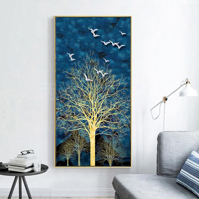 

Абстрактные роскошные цветы, холст, картина, белые цветы, богатое дерево, настенные художественные постеры, принты, гостиная, крыльцо, домашний декор, Cuadros 20cm×40cm NoFrame