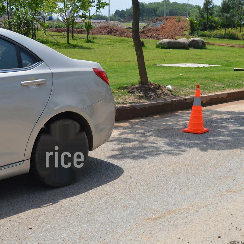 Retractable Reflective Road Cone with LED Light - Foldable & Portable Car Warning Sign