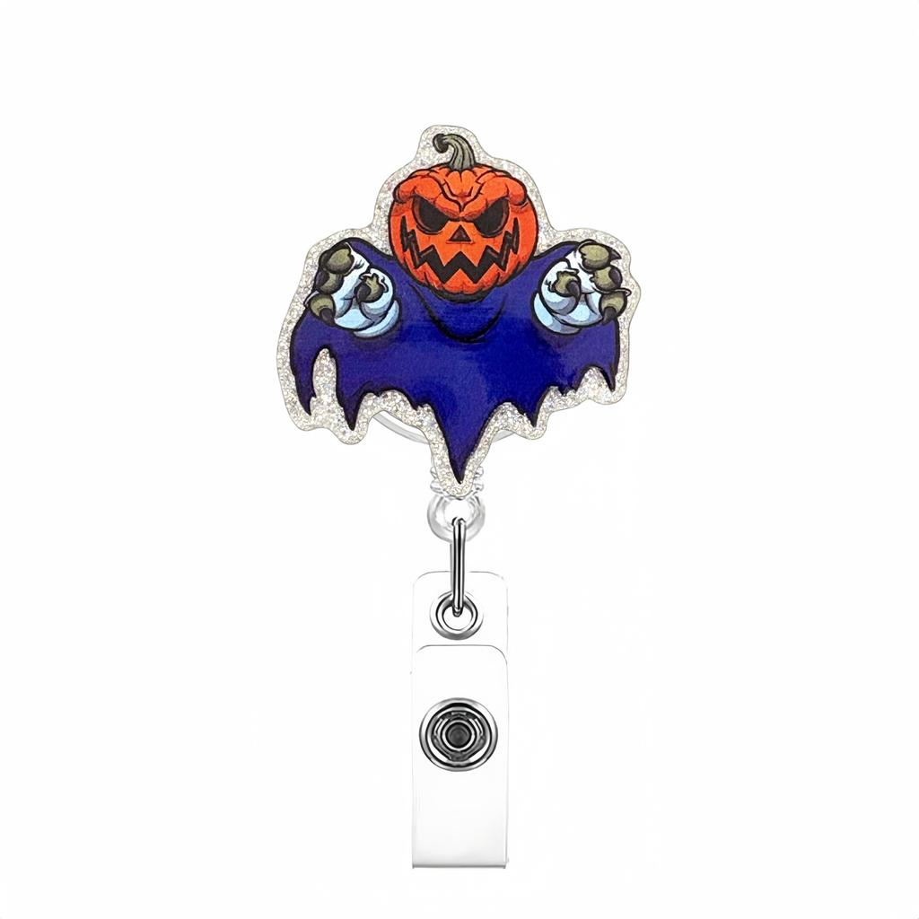 Funny Halloween Badge Reel Retractable For Nurse Doctor Horror Spooky Ghost Badge Holder With Alligator Clip Id Name Card Access