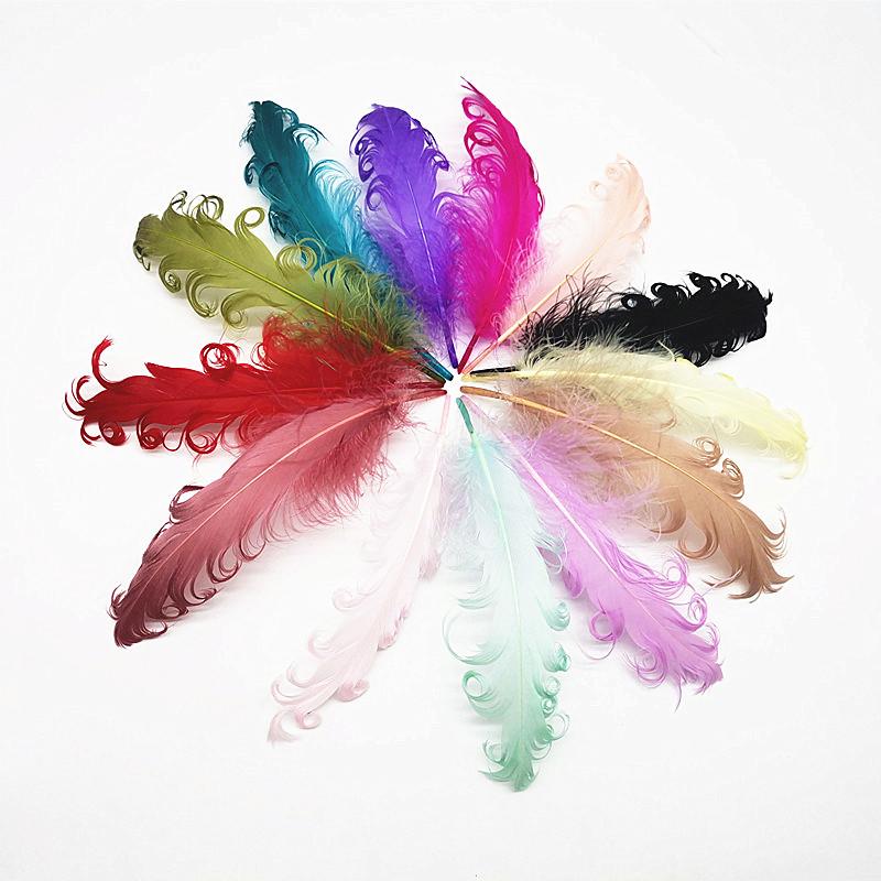 20/100pcs Colorful Curly Goose Feathers for Craftsdiy Jewelry Making Christmas Wedding Centerpiece Hat Plumas Decorativas13-18cm