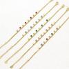 Women's Stainless Steel Bracelet with Colorful Stone Inlays - Simple, Fresh, Creative Design