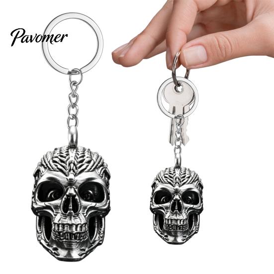 Compact Hanging Accessory 3D Printed Skull Keychain, Detailed Skeleton Key Ring Pendant for Carving Bag Backpack, Spooky Cool Accessory, Halloween