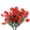 4 Bunches Artificial Fake Flowers Faux Anthurium Plants Plastic Shrubs Bushes Greenery Indoor Outsi 25-26s