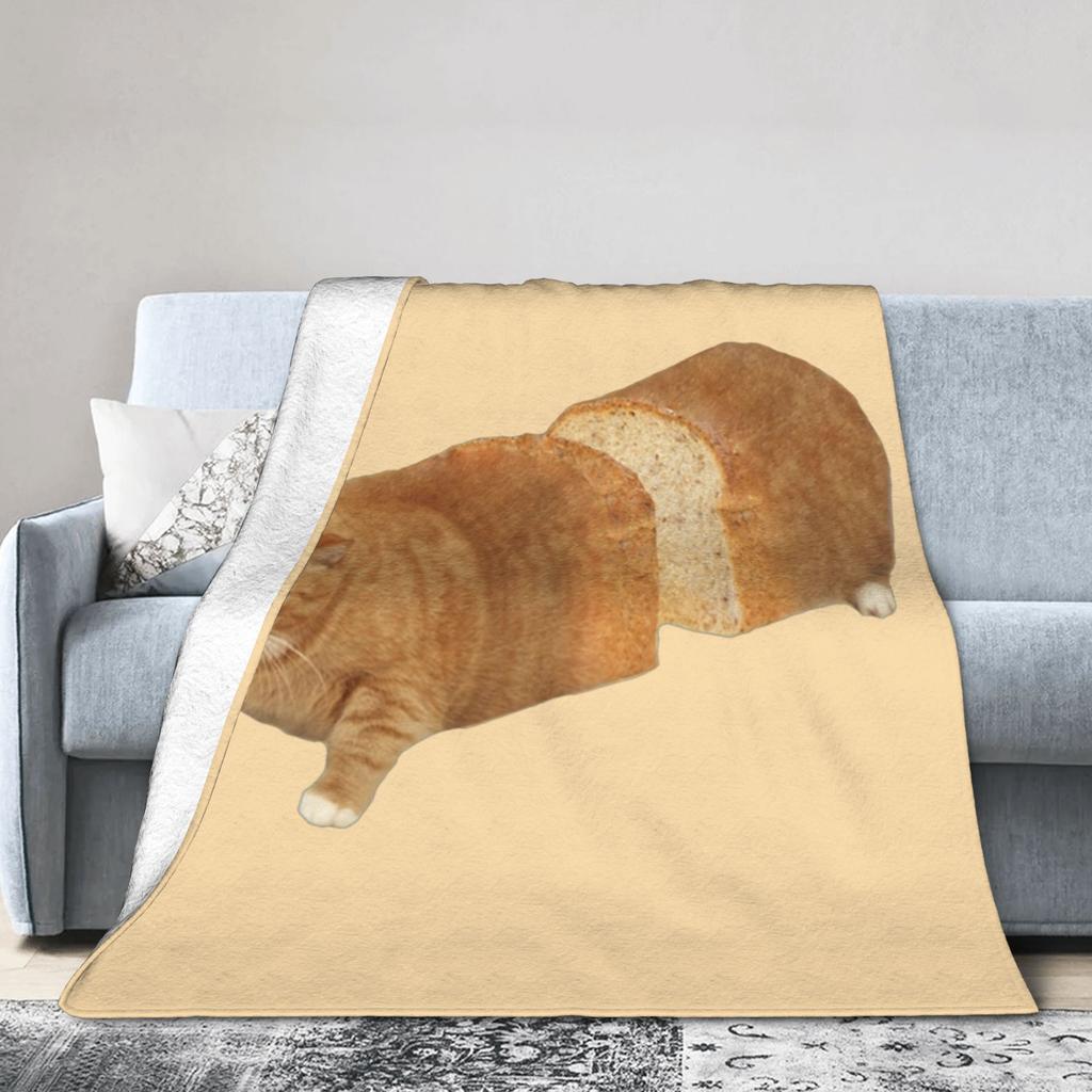Cat Loaf Meme Blanket Fleece Spring/Autumn Multifunction Warm Throw Blankets for Bedding Travel Bedspreads