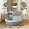 Switchable Open/Semi-Enclosed Cat Litter Box, Extra Large Jumbo Size for Multi-Cat Households, Splash-Proof and Anti-Tracking, Dual-Mode Over-the-Top