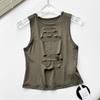 2023 Summer European-American Style Solid Color High Elastic Hollow Vest Crop Top for Women