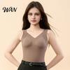 Thermal Layer for Women Seamless Slim Fit Warm Camisole, Vest with Built-in Slimming Body Shaper Bra, Sleeveless Base Velvet Tops Autumn Winter