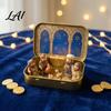 Religious Theme Table Decor Miniature Hanukkah Menorah Diorama Tin Box Pocket Scene Set with Figurines And Nativity Scenes Menorah Mini in A Box for