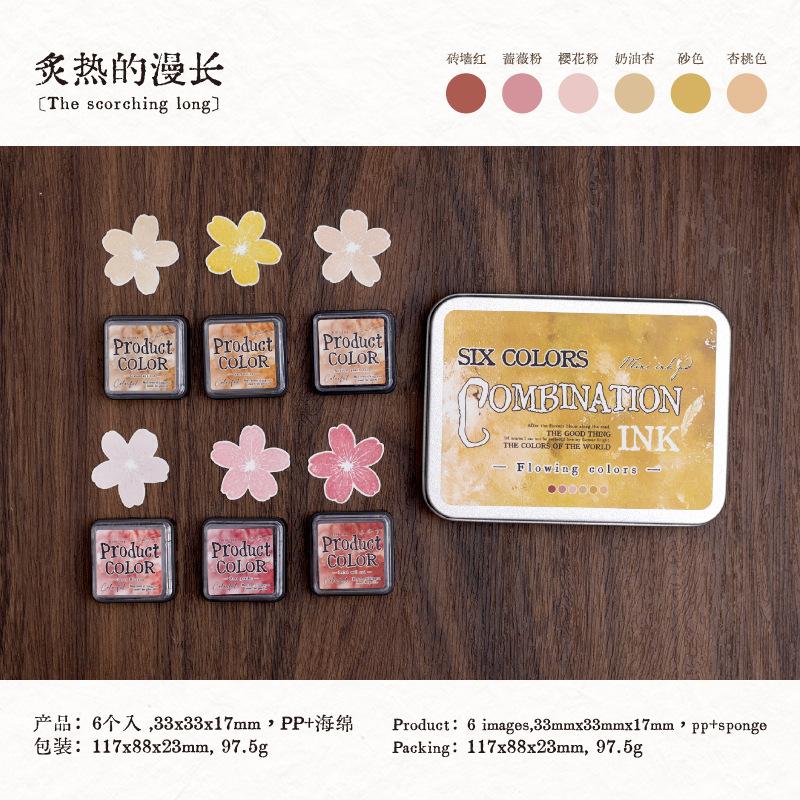 

6-Color Ink Pad Set for Journal Decoration, Versatile Creative Stamp Pads, Rich Pigment & Quick-Dry Formula, Ideal for DIY Craft