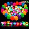 Paquete de 28 Anillos LED de Gelatina con Forma de Huevo de Pascua para Favores de Fiesta de Cumpleaños para Niños, Premios, Juguetes Intermitentes, Niños