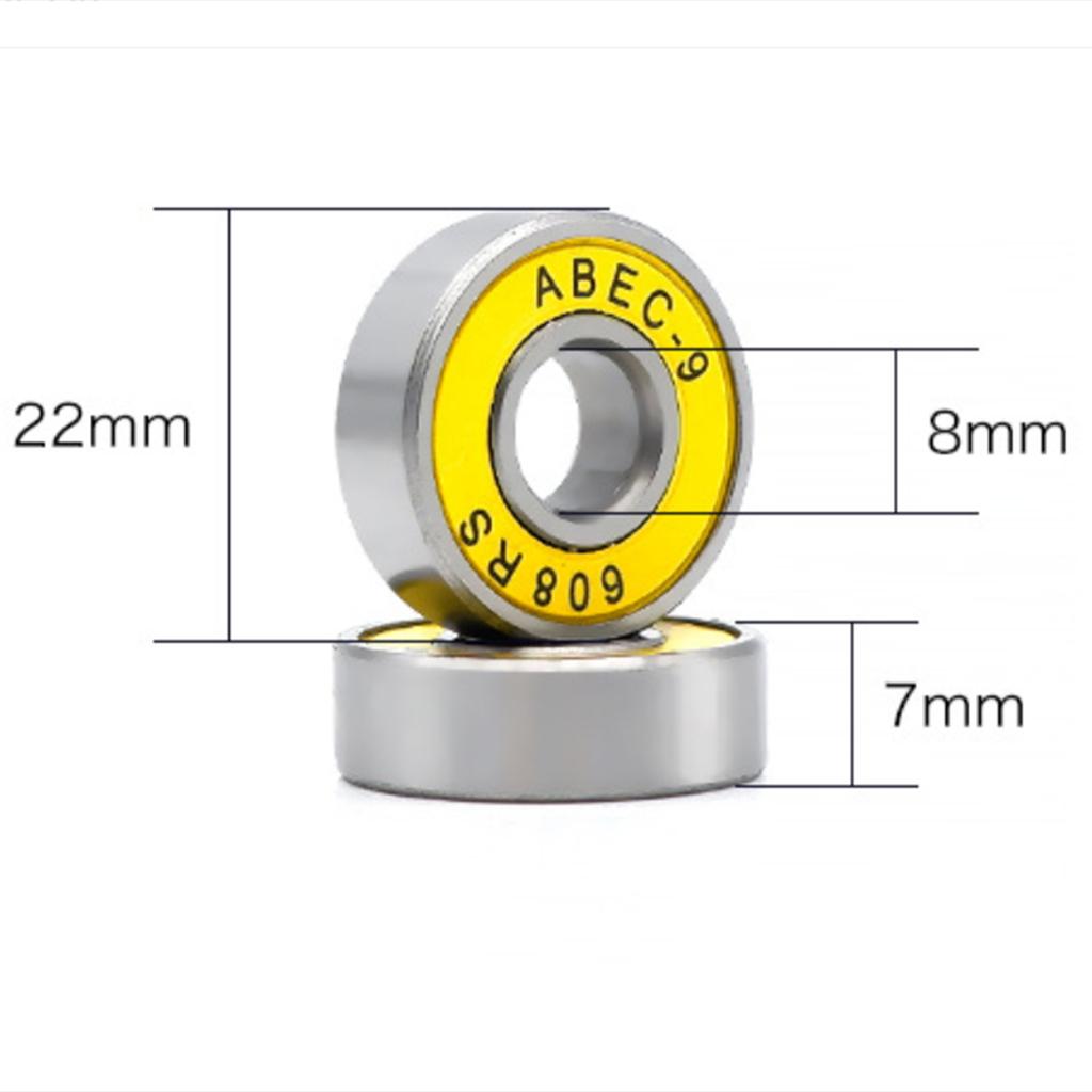 608RS9 Steel Skateboard Bearings, Highfunctional Replacement Parts for And Skating