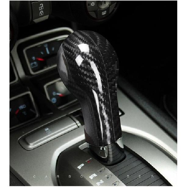 Carbon Fiber Gear Shift Knob Head Cover Sticker  For Chevrolet Camaro 2010-2015