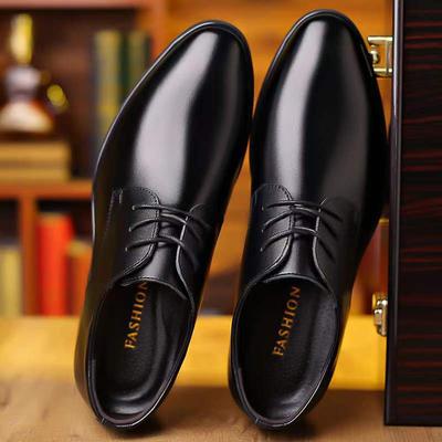 Übergröße Außenhandel Lederschuhe Britische Herrenschuhe Herren Trauzeuge Schwarz Bräutigam Businesskleid Weichsohliger Anzug
