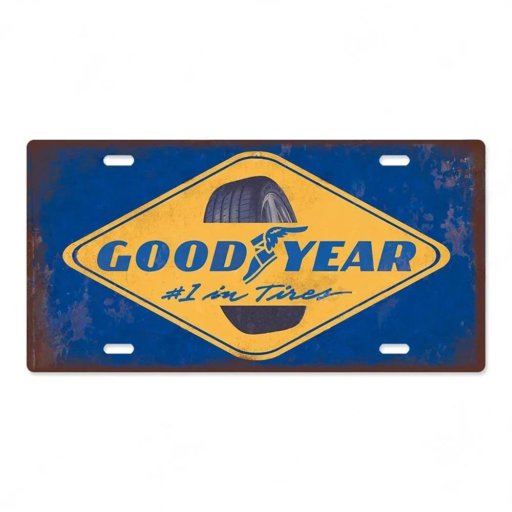 Tire Brand Vintage Metal Posters Signs License Tin Sign Decor Garage Car Repair Shop Wall Plaques Decoration Tinplate Auto Pl