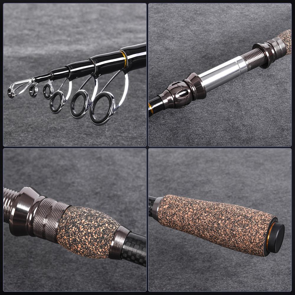 Telescopic Carbon Fiber Sea Fishing Lure Rod 1.8m 2.1m 2.4m Long-distance Casting Rods Carp Fish MH Hard Carp Spinning Lure Pole