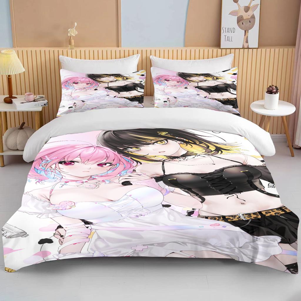 Japanese Anime Moe Double Bed Duvet Cover Bed European Bedding Sets Home Textiles Luxury Pillow Cases Bedroom Bedding Sets