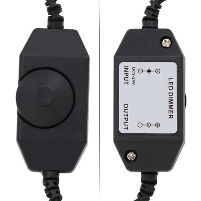 LED Dimmer Manueller Drehknopfschalter Helligkeitsregler Streifenlicht DC 12V 24V Einzelfarben Dimmung PWM Buchse Stecker Stromkabel