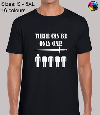 Może być tylko jeden klasyczny film Highlander Regularny T-shirt dla mężczyzn