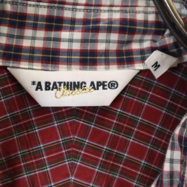 A Bathing Ape Check Pattern Short Sleeve Button Down Shirt M Men's Used