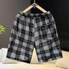 Men's Plus Size Plaid Casual Shorts – Elastic Waist Drawstring Loose Fit Summer Shorts (5XL-11XL)