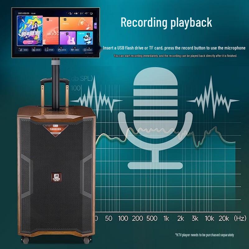 MALONE M-8510L Portable Karaoke Speaker with Dual Microphones CN plug (adapter included)
