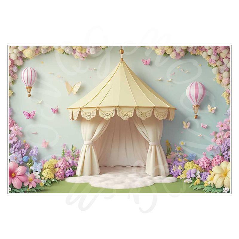Balloon Cartoon Background Fabric for Pet Children's Birthday Party Decoration Wall Fabric, Photography and Photo-taking Background Fabric