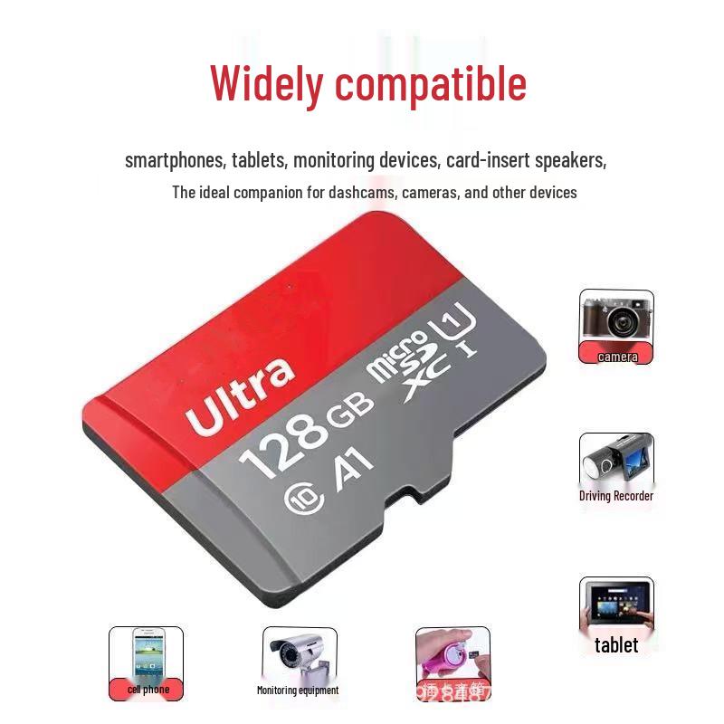 High-Speed Flash Memory Card: 16GB, 32GB, 64GB, 128GB for Dashcams and Surveillance Devices