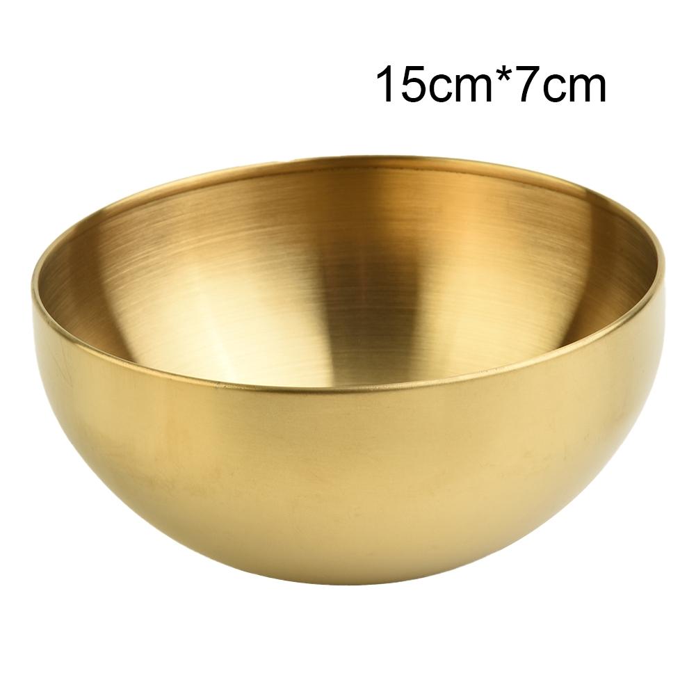 Safe to Use Stainless Steel Rice Soup Bowl 304 Double Walled Salad Mixing 15cm
