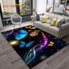 3D Luxury Dream Butterfly Flower Carpet Rug for Home Living Room Bedroom Sofa Doormat Decor,Kid Play Area Rug Non-slip Floor Mat