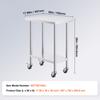 SucceBuy Stainless Steel Work Table with Wheels 3 Adjustable Height Levels Heavy Duty Food Prep Worktable for Commercial Kitchen