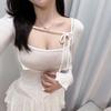 Korean Dongdaemun Chic Camisole & Lace-Up Cardigan Two-Piece Set for Women