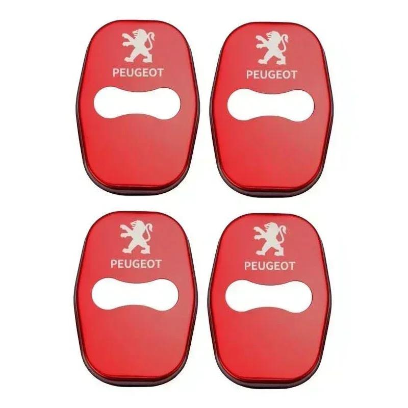 4PCS Stainless Steel Car Door Lock Case Protector Covers for Peugeot 301 c 308 308S 408 508 508L 2008 3008 4008 5008 207CC 308CC