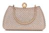 Baisikou 3-Way Party Bag for Women, Pearl HandbagClutch Bag for Weddings, Receptions, and Graduations (Champagne)