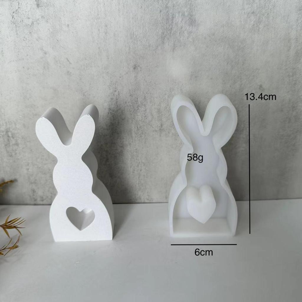 1PC Cute Rabbit Candle Silicone Mold Gypsum Car Mounted Incense Expanding Gypsum Decoration Mold Easter Aromatherapy Candle Mold
