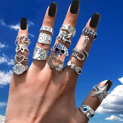 Anello vintage con nocca per dito, cerchi incrociati, regali geometrici per gioielli da donna, esagerazione