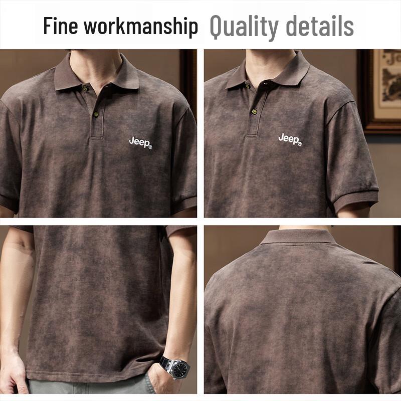 JEEP Men's 100% Cotton Short Sleeve Polo T-Shirt