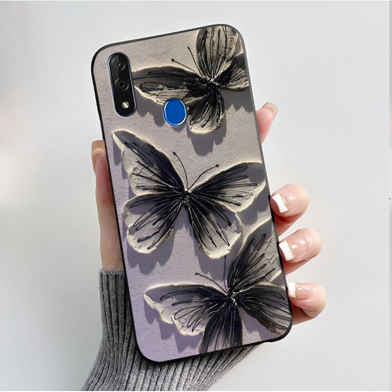 Printing Pattern Case For ZTE Blade V10 Fundas Shockproof Coque Capa Soft Silicone Black Shell Cover Cute Flower Cartoon Casing