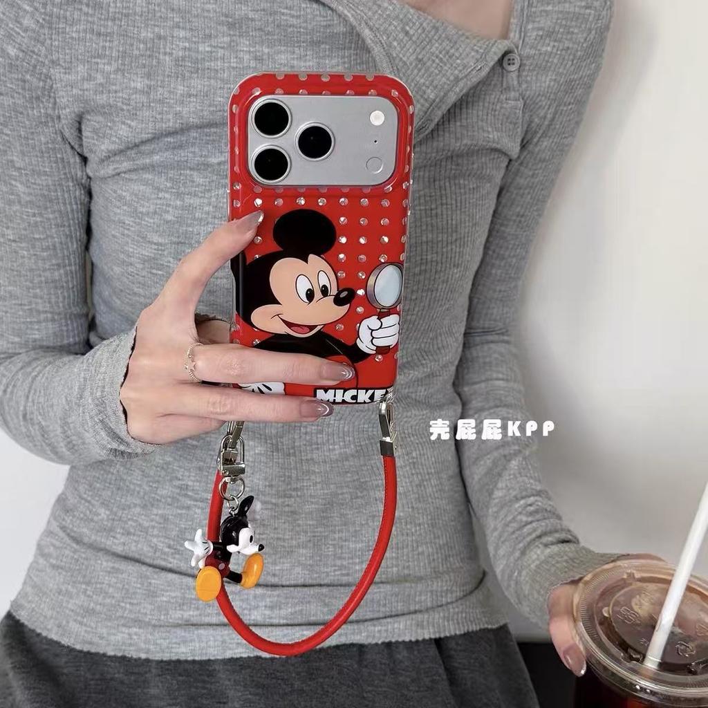 Cute red polka dot three-dimensional doll ins15 for iPhone17promax Apple 16 mobile phone case 15 popular