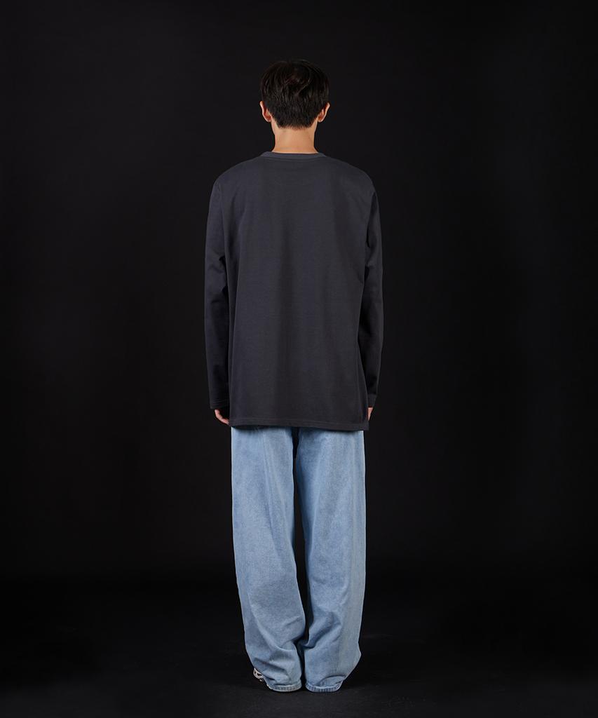 ASTRAL PROJECTION Big A Oversized Long Sleeve T-Shirt_Charcoal