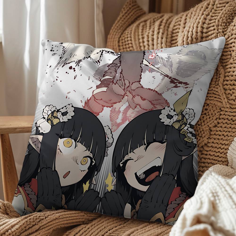 Hinoa game Minoto Hunter Rise Pillow Case Antidustmite Pillowcase Invisible zipper silky short plush Sofa cushion cover